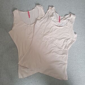 2 NWOT Spanx Beige Smoothing Tank Tops